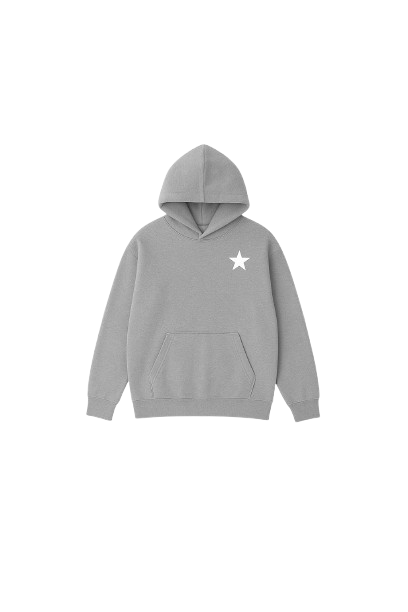 Grey Allstr Hoodie with white star pattern